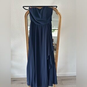 Strapless Navy Maxi Ball Gown
